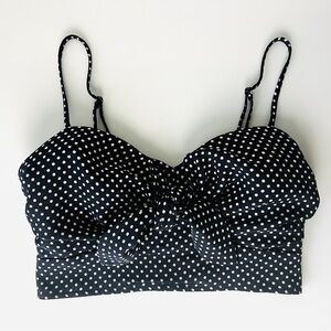 Polka Dot Bow Front Crop Top | Smocked Back | Coquette Y2K Party Top | Size M